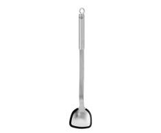 RÖSLE - Cuchara para wok de barbacoa de alta calidad, con borde de silicona y mango redondo, de acero inoxidable 18/10, apta para lavavajillas, 40 cm