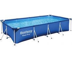 Bestway 56424 - Piscina Desmontable Tubular Infantil Bestway Family Splash Frame Pool (400 x 211 x 81 cm) - Capacidad de 5.700 litros, depuradora de cartucho y valvula de drenaje