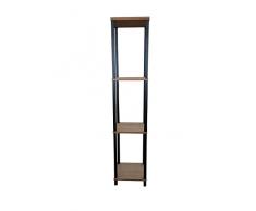 ESTANTERÍA Industrial 32,5-Mueble estantería de Madera Natural y Metal con 4 baldas para Colocar Plantas o Accesorios del hogar.(32.5×24×127)