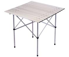 Draper 08158 - Mesa Lateral para Exterior (Plegable), Color Plateado