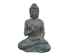 Figura de Buda sentado con gesto de la mano - para casa y jardín - Altura 73 cm - negro