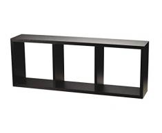 King Home m1106052/A Estantería Cubo 3 estantes (tablero DM, color wengué, 80 x 30 x 15