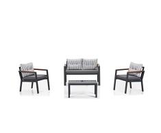 Set de muebles de jardín Gris y Blanco
