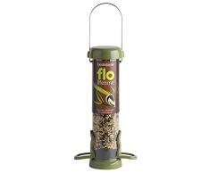 Jacobi Jayne, FLO Lifetime - Alimentador de pájaros fácil de Limpiar para Semillas con Tubo Ancho, Metal, Verde, pequeño FLL-S1G