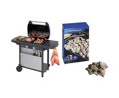 Campingaz 2 Series Classic Lx Vario Barbacoa A Gas, Bbq Con 2 Quemadores, 7.5 Kw + 205637 Piedras Lava, 3 Kg