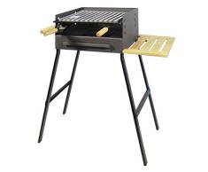 IMEX EL ZORRO Barbacoa con Parrilla, INOX, 75 x 44 x 24 cm, Negro, 71420