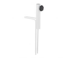 Relaxdays Pincho Sombrilla, con Asa, Grosor Poste 17-23 mm máx, para Camping, Playa, Soporte Sombrillas, Acero, Blanco