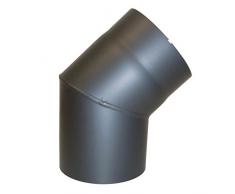 Kamino - Flam – Codo para chimenea de leña y estufa de leña, Codo vitrificado, Codo de escape – resistente a altas temperaturas – Antracita, Ø 150 mm/45°C