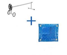 PACK MANTA TÉRMICA (COBERTOR TÉRMICO-CUBIERTA ISOTÉRMICA-TOLDO PARA PISCINA) DE 700 MICRAS REFORZADA CON POLIETILENO CON REFUERZO EN TODO EL CONTORNO (8x4.5m) + ENROLLADOR TELESCÓPICO DE 81mm.