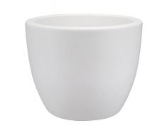 Elho Pure Soft Round Macetero Redondo con Ruedas, Blanco, 59x59x44,5 cm