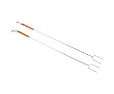Bruzzzler 1153 Set de brochetas para Barbacoa, Plata, 100.5x4.5x4.5 cm