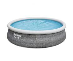 BESTWAY 57372 - Piscina Desmontable Fast Set 457x107 cm Depuradora de Cartucho 2.006 litros/hora Rattan