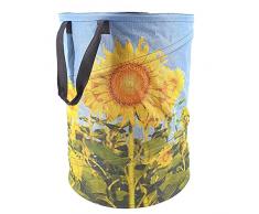 TerCasa® Gran Bolsa de Girasol para Uso como Bolsa de jardín, Cesta de Ropa, Cesta de Juguetes, 100 l para el hogar, la habitación de los niños y el jardín (1 Unidad)