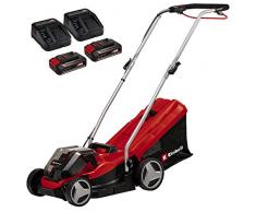 Einhell Cortacésped a batería GE-CM 36/33 Li Kit Power X-Change (36 V, 33 cm ancho de corte, hasta 250 m², 30L bolsa recolectora, 25-65 mm altura de corte, con 2x 2,5 Ah baterías + 2x cargadore)