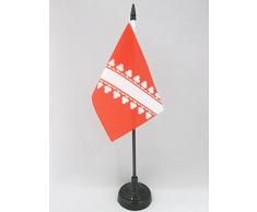 AZ FLAG Bandera de Mesa de Baja ALSACIA 15x10cm - BANDERINA de DESPACHO BAJO RIN - Francia 10 x 15 cm