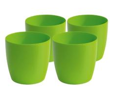 Weles GMBH Cuba plástico para Plantas Marca Gartenfreude para Interior y Exterior, Verde, 4 Piezas, 22 x 19,8 cm