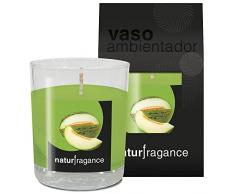 Flower Vaso de Vela Aroma melón de Naturfragance de la Marca, Vela Aromática en Cristal para Interiores y Exteriores, Formato Vaso Duradero, Multicolor