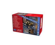 Konstsmide 2374-800-Cadena de Luces LED para Fiestas de Cerveza o jardín, Redondas, Bombillas Transparentes, 40 diodos, Cable Negro, Ámbar Blanco, 20 Golf Ball, 2374-800