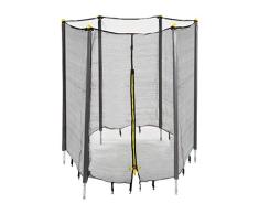 Relaxdays Red Cama Elástica con Barras Acolchadas, Acero-PE-PVC, Negro, Ø 305 cm