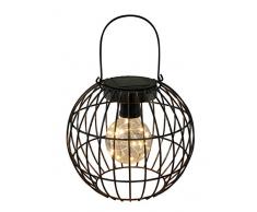 Dehner - Lámpara Solar de Alambre (diámetro de 20,5 cm, Altura de 17,5 cm, Metal), Color Negro