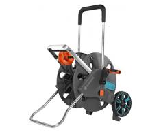AquaRoll L Easy de GARDENA: carro portamanguera con capacidad de hasta 100 m, muy estable, con cómoda guía para manguera con bastidor metálico, sistema antigoteo, montaje sin herramientas (18520-20)