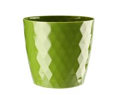 VERDENIA Maceta de Cristal Ligera, Maceta Decorativa para Plantas de Interior y Exterior, de plástico, Redonda, Muchos Colores, 20 cm, Verde