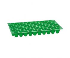 Pflanzen Kölle 10294008 - Bandeja para ollas (50 x 30 x 4,5 cm, 73 ollas Redondas, diámetro Superior de 4 cm, diámetro Inferior de 2,5 cm, Orificio Inferior de 6 mm, PS 0,6 mm), Color Verde
