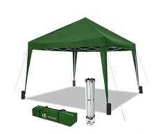 VOUNOT Gazebo Plegable Cenador 3x3 m Pabellon de Jardin Pop Up, Verde