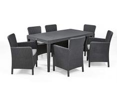 Keter - Mesa de comedor exterior Girona de hasta 6 plazas, Color grafito