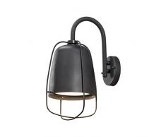 Konstsmide 7526-750 Perugia - Lámpara de Pared (Aluminio, Cristal opalino, Acabado Mate), Color Negro