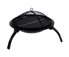 Fire Vida Acero Plegable Fire Pit Barbacoa de jardín Patio Calentador Negro, pequeño