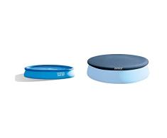 Intex Easy Set Círculo 9792L Azul Piscina (Círculo, 9792 L, Azul, Verano, 6 Año(S), 2006 L/H) + 28023 Cobertor Piscina Hinchable Easy Set 457 Cm