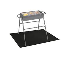Relaxdays Esterilla Protectora para Suelo, para Barbacoa de Gas y carbón, 90 x 120 cm, Color Negro