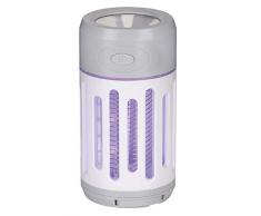 Jata MELI0120 - Antimosquitos con Linterna. 9 Bombillas de LED Ultravioleta como atrayentes. Recargable. Área de acción: 25 m2. Uso Interior y Exterior