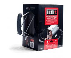 Weber 17631-Set Chimenea briquetas Encendido Blancas, INOX, 2 kg/ 6 Pastillas