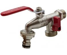 Riegolux 303300 Grifo Latón Jardín Salid/Dob. Acople Rápido