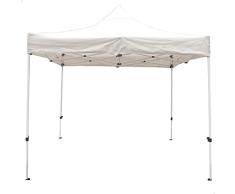 AKTIVE 61138 - Toldo cenador Plegable para Exterior, Medidas 3x3cm, Regulable en Altura 3,20/2,20cm, Protección UV e Impermeable, de Acero, Incluye Bolsa de Transporte, Carpa para Playa