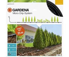 Gardena 13011-20 Set de Inicio para hileras M: Sistema jardín Micro-Drip para un riego Que Ahorra Agua y Protege Las plantaciones en Fila, Negro