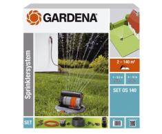 Gardena 8221-20 - Set completo de sistema de aspersor cuadrado emergente OS 140 sistema de riego para superficies cuadradas y rectangulares hasta maximo 140 m², montaje a ras de suelo