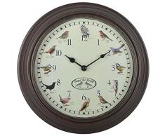 Fallen Fruits Bird Song Clock Reloj, marrón