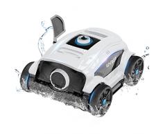 WYBOT Robot Piscina, Limpiafondos Piscina Automatico para 130 Minutos Succión Potente, Aspirador de Piscina con Motor Dual, Cepillo para Limpiar Fondo, Ideal para Piscinas de hasta 100 m² (Blanco)