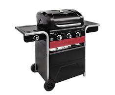 Char-Broil Gas2Coal® Barbacoa híbrida: barbacoa de gas y carbón de tres quemadores, acabado en negro.
