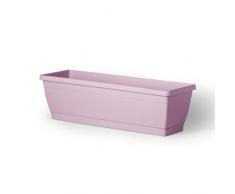 VECA Roxanne - Jardinera con bandeja incluida, 50x20x16h cm, color rosa pastel