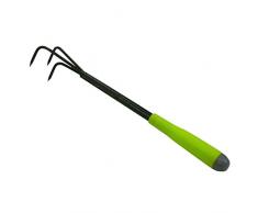 Xclou kleingrubber en Negro/Verde, Cultivador con Mango formgerechtem, Herramienta de jardín con 3 Dientes, – Cultivador Polvo, – Rastrillo de Mano con Plata de Martillo, Robusta Escardilla