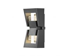Konstsmide Potenza-Lámpara de Pared de Alta Potencia (2 Bombillas LED de 4 W), Color Antracita, 0 x 0 x 0 cm, 7971-370