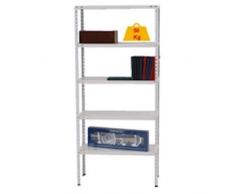 Homelux 999556 Kit Estantería Metálico 4 Baldas, Blanco, 150 x 75 x 30 cm