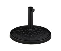 Relaxdays Soporte Sombrilla, para Postes de 38-48 mm, Diseño Decorativo, Resistente Intemperie, Jardín y Balcón, Negro