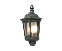 Konstsmide Firenze 7229-600 - Lámpara de Pared (25 x 44,5 x 16 cm, 100 W, IP43, Aluminio Lacado), Color Verde