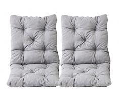 Java Exclusiv Ambientehome Hanko - Juego de 2 cojines con respaldo para silla, 50 x 98 x 8 cm, color gris