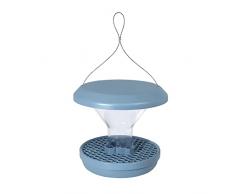 SWISSINNO Comedero para pájaros Davos SMART BIRDS, Alimente a los pájaros, no a los roedores, Robusto y fiable para colgar, Doble cámara de comida, Fabricado en Europa, Azul claro